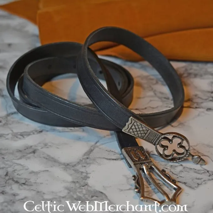 Gothic Gürtel Mit Gürtelendbeschlag, Schwarz 1 Gothic Gürtel Mit Gürtelendbeschlag, Schwarz