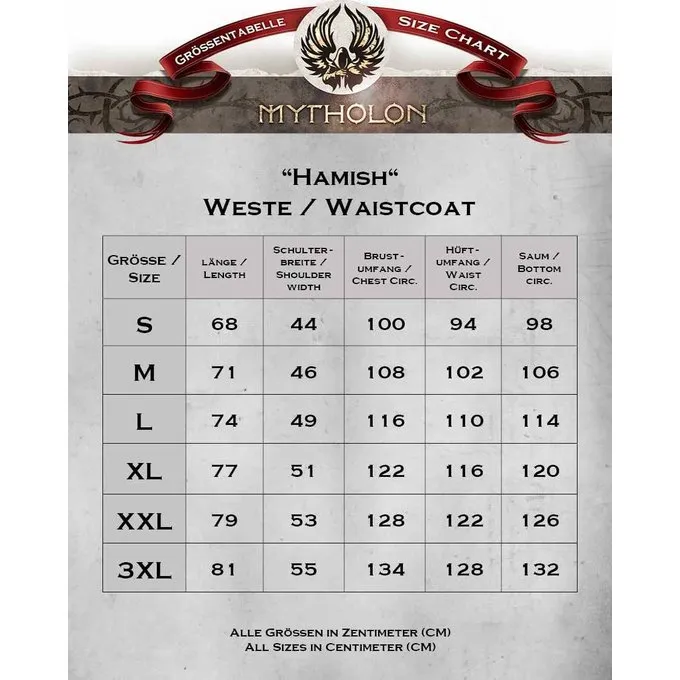 Mytholon Kostümweste Hamish, Rot 4 Mytholon Kostümweste Hamish, Rot – Bild 4