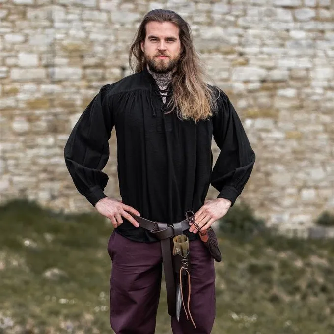 Leonardo Carbone Mittelalterhemd, Schwarz 2 Leonardo Carbone Mittelalterhemd, Schwarz – Bild 2
