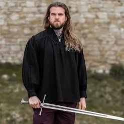 Leonardo Carbone Mittelalterhemd, Schwarz 8 Leonardo Carbone Mittelalterhemd, Schwarz -Schuhe & Stiefel Verkaufsladen mittelalterhemd schwarz 2