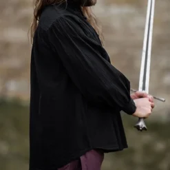 Leonardo Carbone Mittelalterhemd, Schwarz 11 Leonardo Carbone Mittelalterhemd, Schwarz -Schuhe & Stiefel Verkaufsladen mittelalterhemd schwarz 5