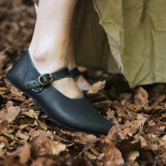 Epic Armoury Mittelalterliche Damenschuhe Astrid, Schwarz 6 Epic Armoury Mittelalterliche Damenschuhe Astrid, Schwarz – Bild 6