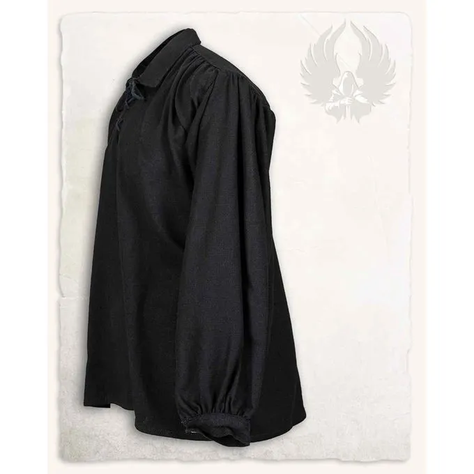 Mytholon Mittelalterliches Hemd Jonathan, Schwarz 2 Mytholon Mittelalterliches Hemd Jonathan, Schwarz – Bild 2