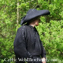 Leonardo Carbone Piratenhemd Mit Schnürung, Schwarz -Schuhe & Stiefel Verkaufsladen piratenhemd mit schnuerung schwarz 5