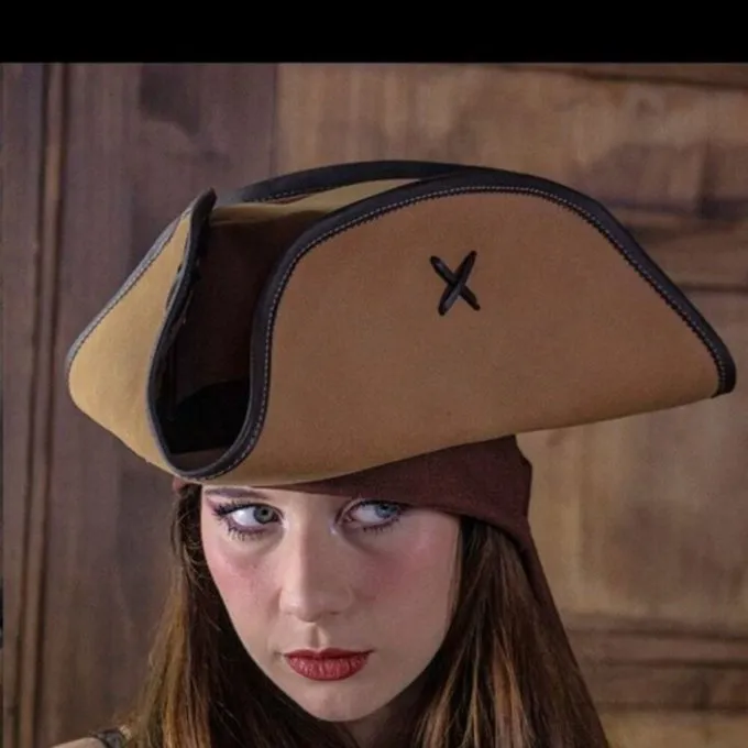 Rawblade Piratenhut Jack Rackham, Hellbraun 2 Rawblade Piratenhut Jack Rackham, Hellbraun – Bild 2