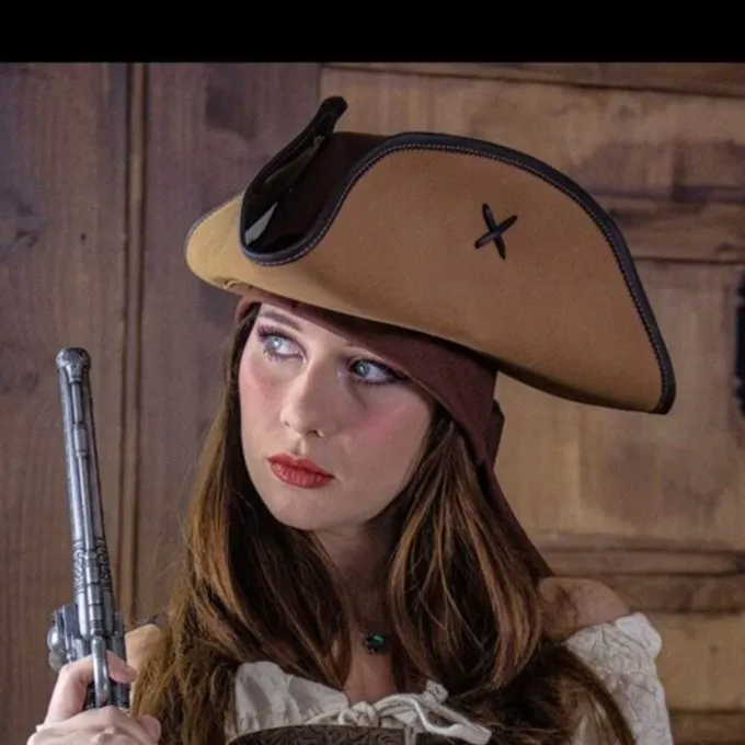 Rawblade Piratenhut Jack Rackham, Hellbraun 3 Rawblade Piratenhut Jack Rackham, Hellbraun – Bild 3