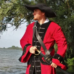 Leonardo Carbone Piratenmantel Samt, Rot-schwarz 9 Leonardo Carbone Piratenmantel Samt, Rot-schwarz -Schuhe & Stiefel Verkaufsladen piratenmantel samt rot schwarz 3