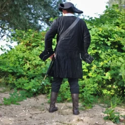 Leonardo Carbone Piratenmantel Samt, Schwarz -Schuhe & Stiefel Verkaufsladen piratenmantel samt schwarz 4