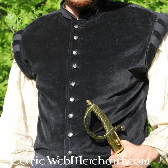 Leonardo Carbone Samtwams Mit Metallknöpfen, Schwarz 2 Leonardo Carbone Samtwams Mit Metallknöpfen, Schwarz – Bild 2