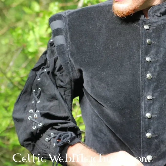 Leonardo Carbone Samtwams Mit Metallknöpfen, Schwarz 3 Leonardo Carbone Samtwams Mit Metallknöpfen, Schwarz – Bild 3