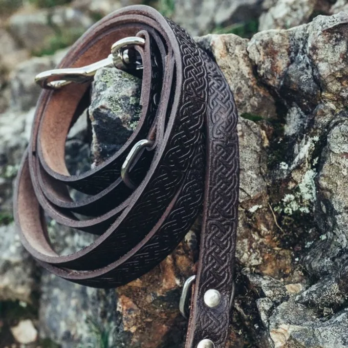 Leonardo Carbone Set Celtic Hundeleine Und Halsband, Braun 2 Leonardo Carbone Set Celtic Hundeleine Und Halsband, Braun – Bild 2