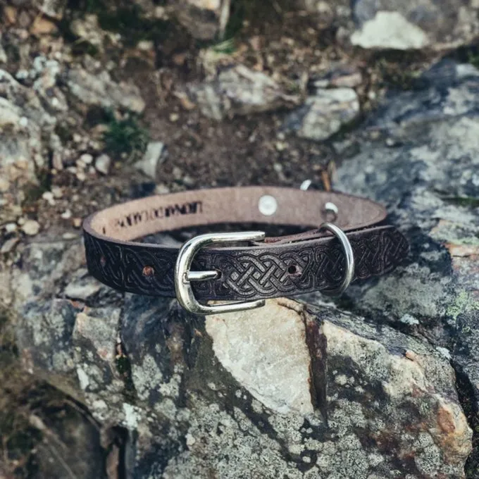 Leonardo Carbone Set Celtic Hundeleine Und Halsband, Braun 1 Leonardo Carbone Set Celtic Hundeleine Und Halsband, Braun